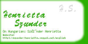 henrietta szunder business card